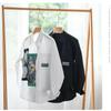 Frühling Sommer Langarm Weiße Hemden für Männer Street Style Casual Shirt Korean Fashion Stitching Printed Shirt Jugend Reine Baumwolle Lose Top