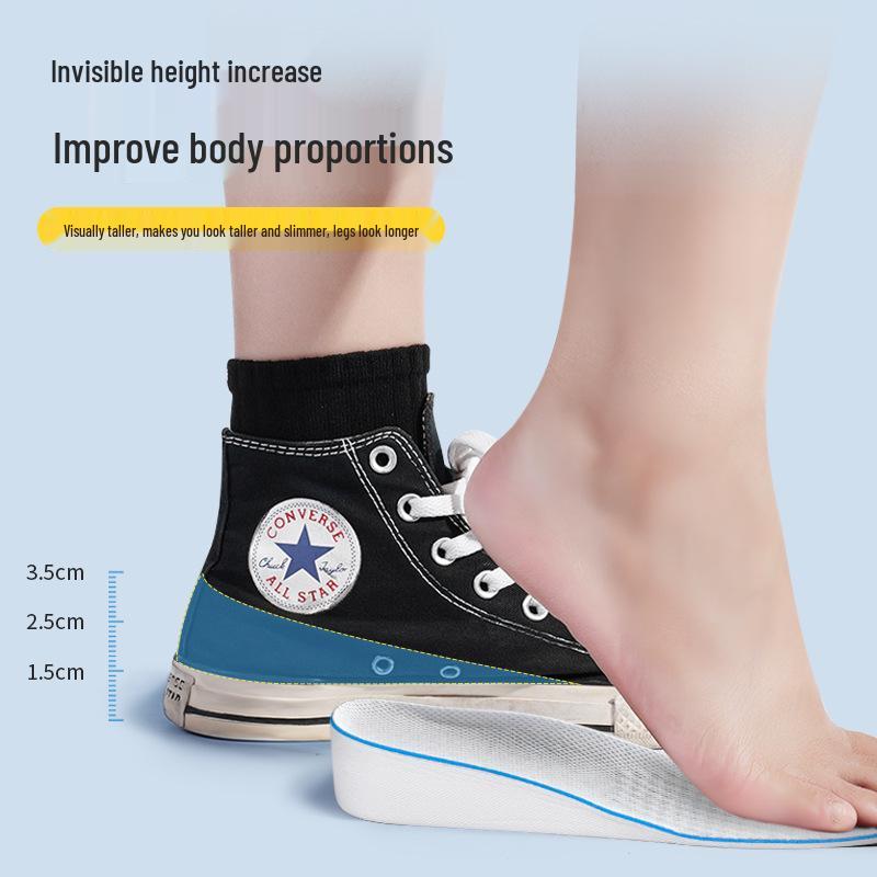 Breathable Invisible Height Increasing Insoles for Men and Women - Soft, Lightweight, and Thickened for Sneakers