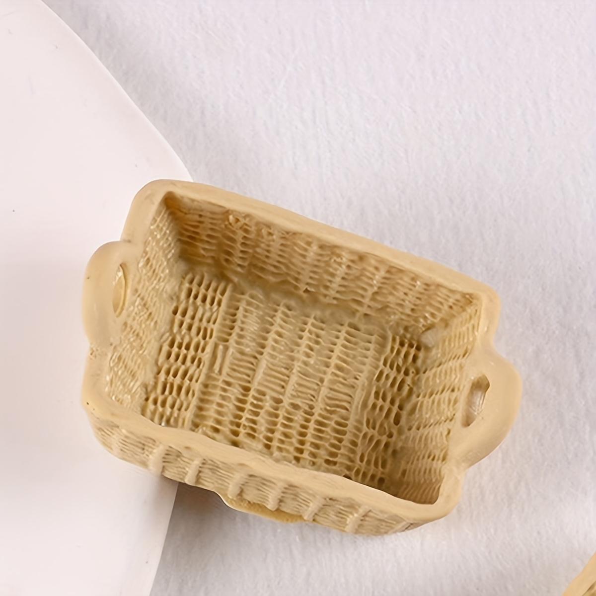 

Мини-корзинка для хлеба, украшение, изделия из смолы, аксессуары для декора дома, миниатюрная еда, корзинка для хлеба, DIY проект для миниатюрной сцены