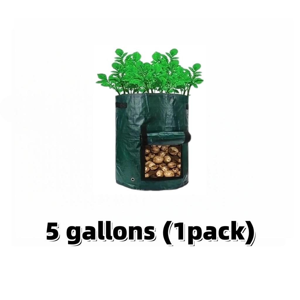 Potato Grow Bags Durable Thickened with Flap Handles Green 5/7/10 Gallon Garden Vegetable Grow Bags