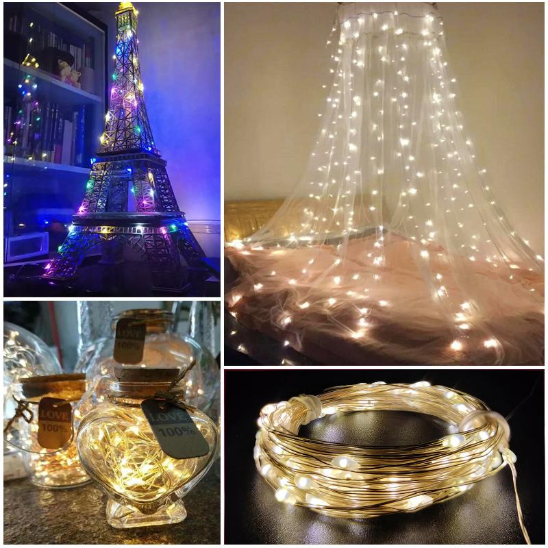 LED Fairy Lights Garland USB Plug Remote Control Garland Party Light Christmas Ornaments Wedding Living Room New Year's Decor