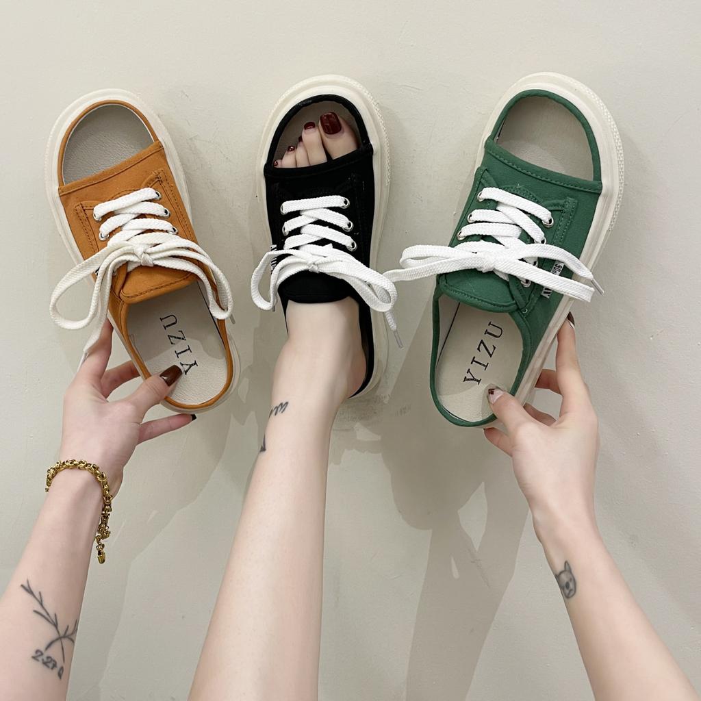 New Fashion Women's Sandals with Soft Bottom Lace-up Plaid Casual Women's Slippers