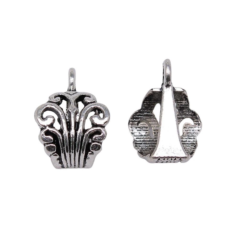 Antique Twisted Pattern Bail Connectors For Charm Attachments Craft Jewelry Accessories