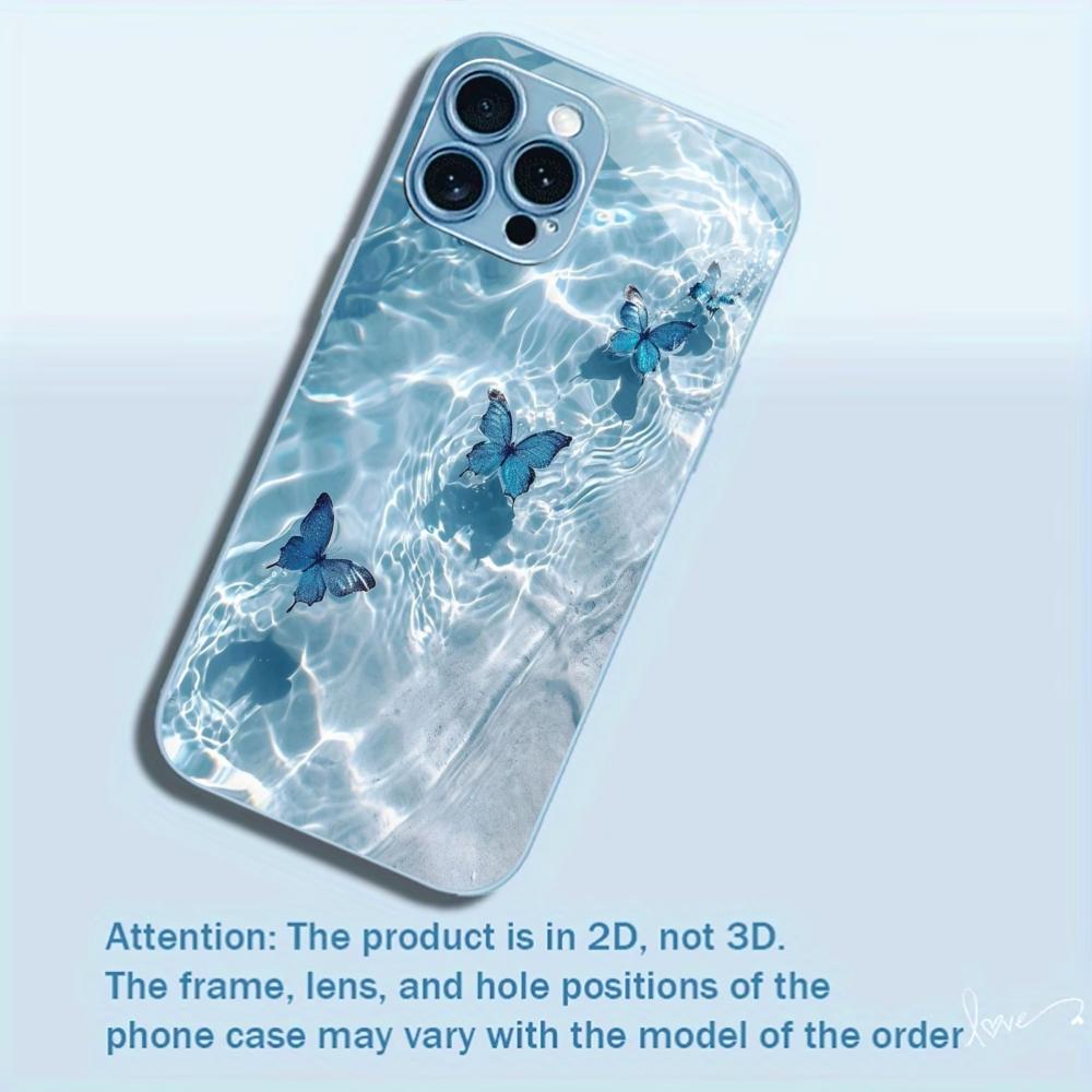 Ocean Butterfly Man Madam Protect PhoneCase Glass PhoneCase for iPhone 17 16 15 14 13 12 11pm Pro Plus Dropresistant cellphone