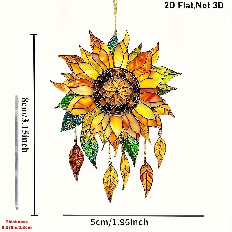 

Vintage Sunflower Suncatcher 2D Acrylic Window Hanging, Sunflower Wall Decor for Kitchen Office Garden Decor, Sunflower Gifts