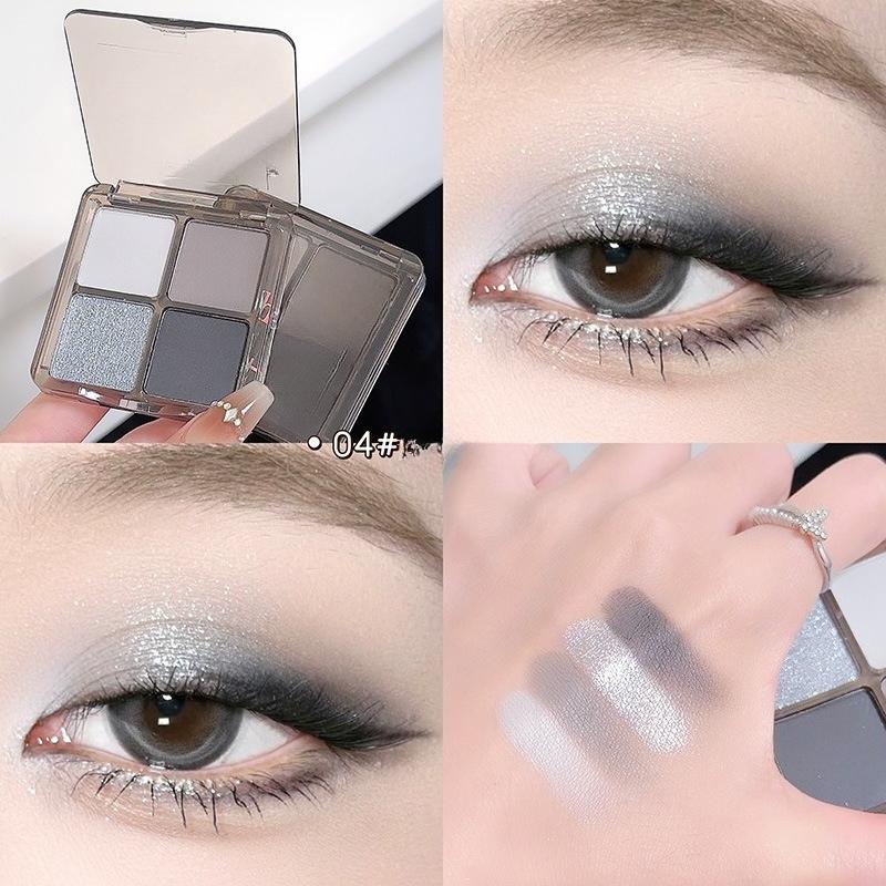 1/4 Χρώματα Pearlescent Παλέτα Σκιών ματιών Ματ Γήινο Χρώμα Σκιά Ματιών Shiny Sequins Eye Shadow Pigments Μακιγιάζ ματιών μεγάλης διάρκειας