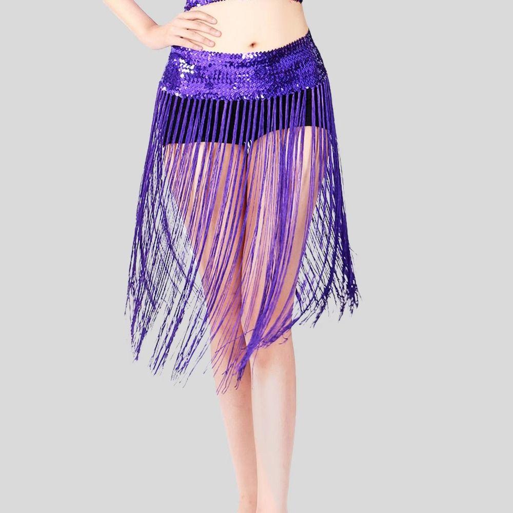 Creative Belly Dance Hip Scarf Glitter Sequins Hip Scarf Skirt Sequin Waist Chain  Women Accessory