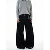 Kisko American Retro Denim Black Wide-Leg Washed Jeans Unisex Trendy Loose Versatile Scimitar Pants
