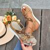 Summer Oversized Bohemian Shoes for Women In Sandals Fashionable Water Diamond Wedge Heel Sandals