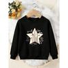 Unisex Kids Crewneck Sweatshirt, Graffiti Star Best Of Class Nine Print Pullover, Boys Girls School Casual Sweatshirt For Kids Over 4 Years Old