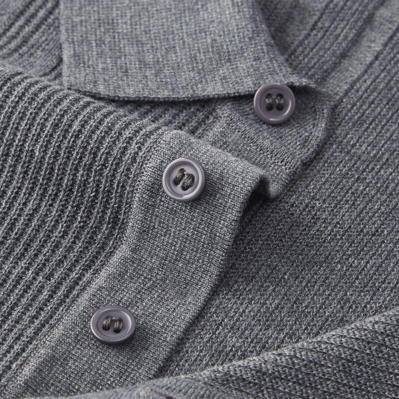 Judger Men's Cashmere Silk Blend Ribbed Knit Long-Sleeve Polo