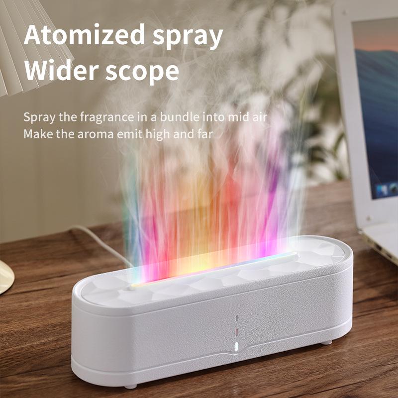 Cross-border simulated flame aromatherapy machine creative colorful atmosphere light home office flame humidifier essential oil diffuser private mold design