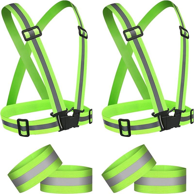 Correas Reflectantes de Alta Visibilidad Seguridad en el Trabajo Nocturno Correr Ciclismo Seguridad Chaleco Reflectante Ajustable Alta Visibilidad Reflectante