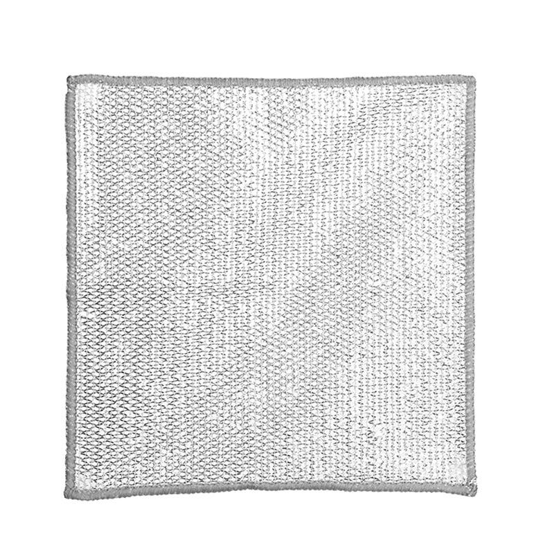 Silver Wire Mesh Dishcloth: Durable, Non-Stick, Easy-Clean Scouring Pad, Single/Double Layer