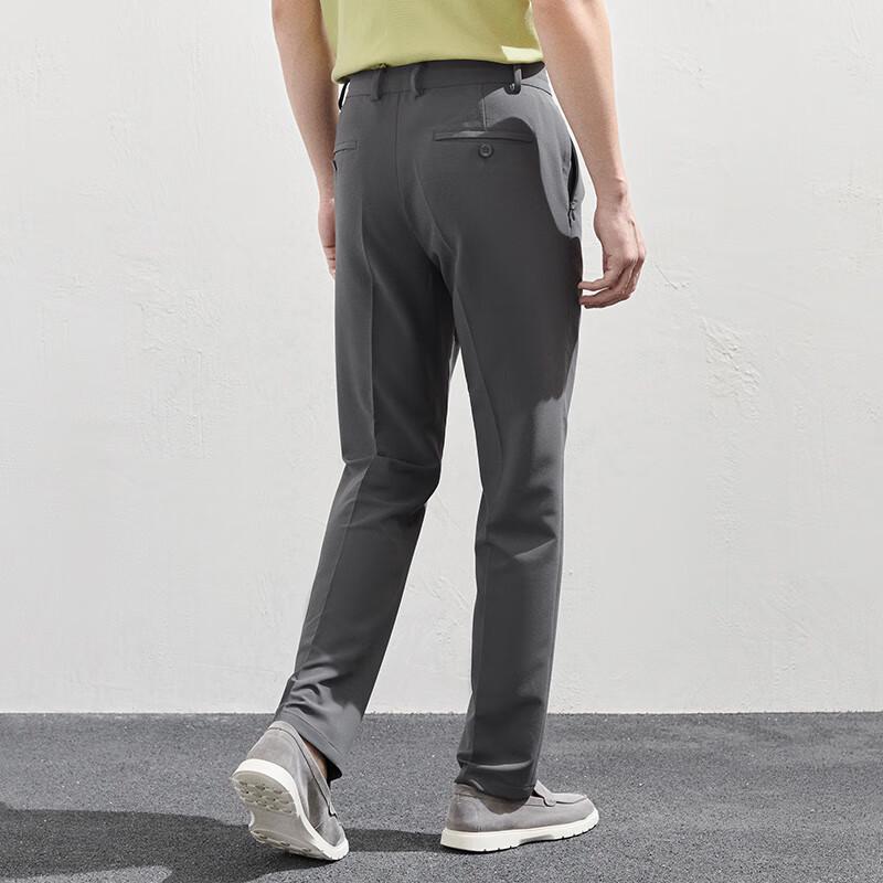 Baoxiniao Men's Diamond Texture Casual Straight-Leg Trousers