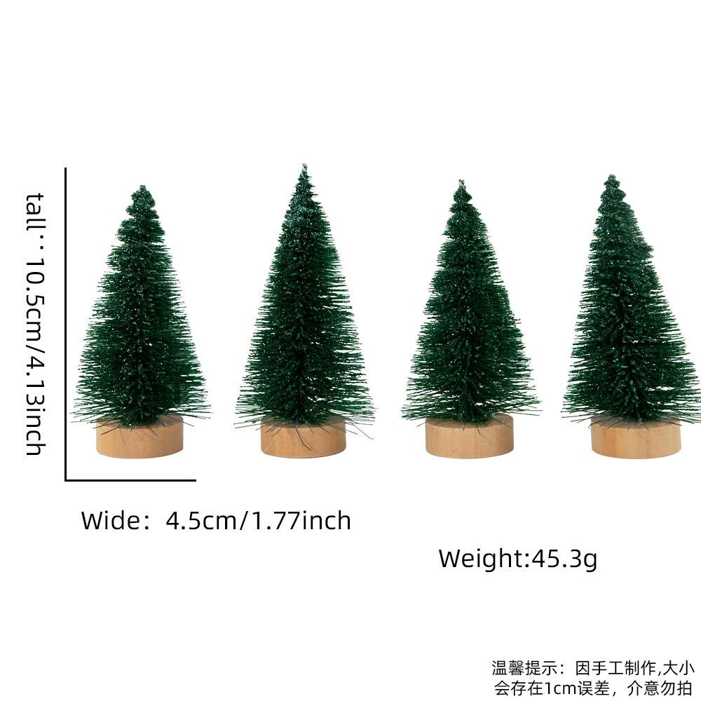 4pcs 10CM Mini Christmas Tree Gradient Colorful Christmas Small Cedar Lifelike Plastic Artificial Xmas Pine Tree Tabletop Orname