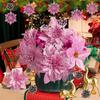 1 zestaw 11/13/14cm Różowe Sztuczne Brokatowe Kwiaty Świąteczne Ozdoby Wiszące na Choinkę Wieniec Dekoracja Domowa Imprezowa Nowy Rok Navidad