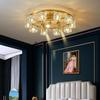 Lekka luksusowa wysokiej klasy lampa sufitowa do salonu pełna miedź kryształowa z reflektorami sypialnia gabinet lampy