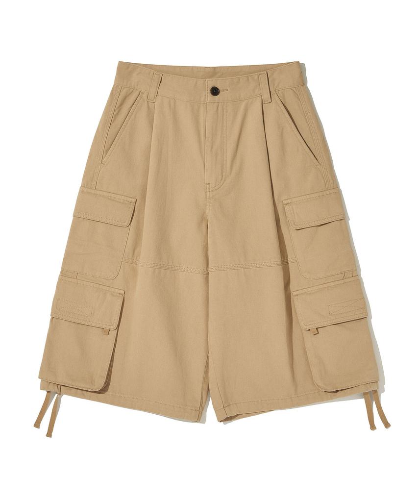 URBANDTYPE Bronx Bio-Washed 3/4 Cargo Pants_Beige