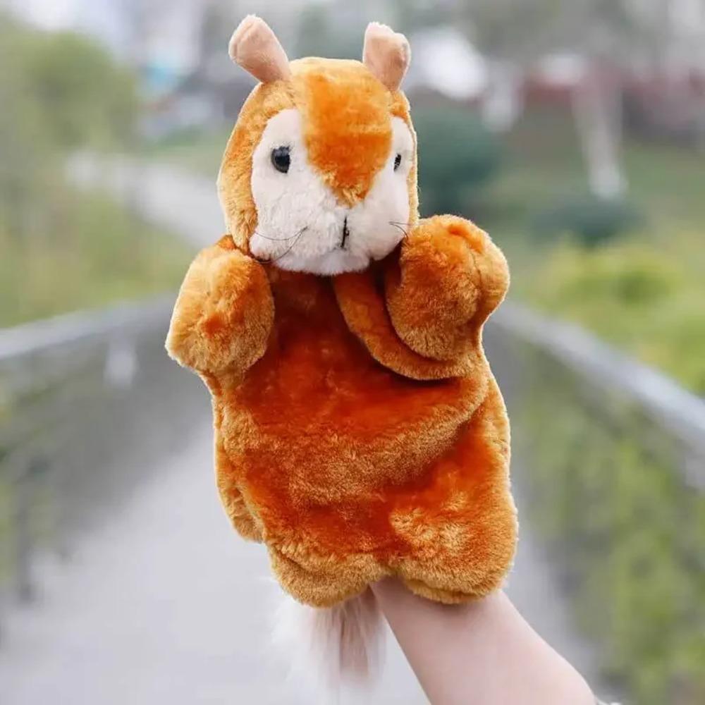 25cm Cute Animals Hand Puppet Plush Fidget Toys Kawaii Stuffed Dolls Lion Elephant Dinosaur Monkey Simulator Game Children Gifts