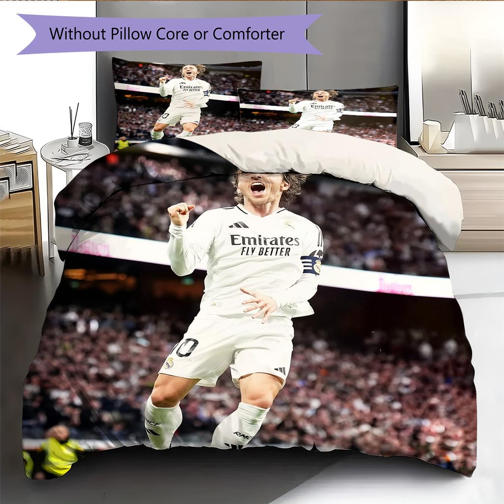 Vzor povlečení Luka Modrić Domácí dekorace Narozeninový dárek (1 * povlak na peřinu + 2 * povlak na polštář, bez jádra)