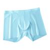 Men Summer Shorts Briefs Mid-rise Elastic Waist Thin Underwear Transparent Seamless Solid Color