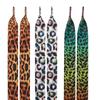 Silk Like Leopard Print Tie Dyeing Shoelaces For Sneakers Boot 120cm Length Shoe Strings Fashion Footwear Accessory