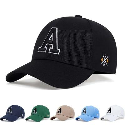 Unisex Enkel Bogstav A Broderi Baseballkasketter Forår og Efterår Udendørs Justerbar Afslappet Hat Solbeskyttelseshue