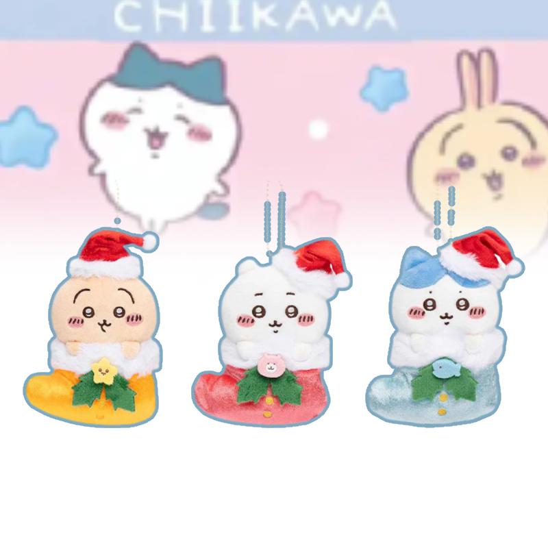 Chiikawa Usagi Hachiware Christmas Plush Pendant Cartoon Stuffed Keychain Doll