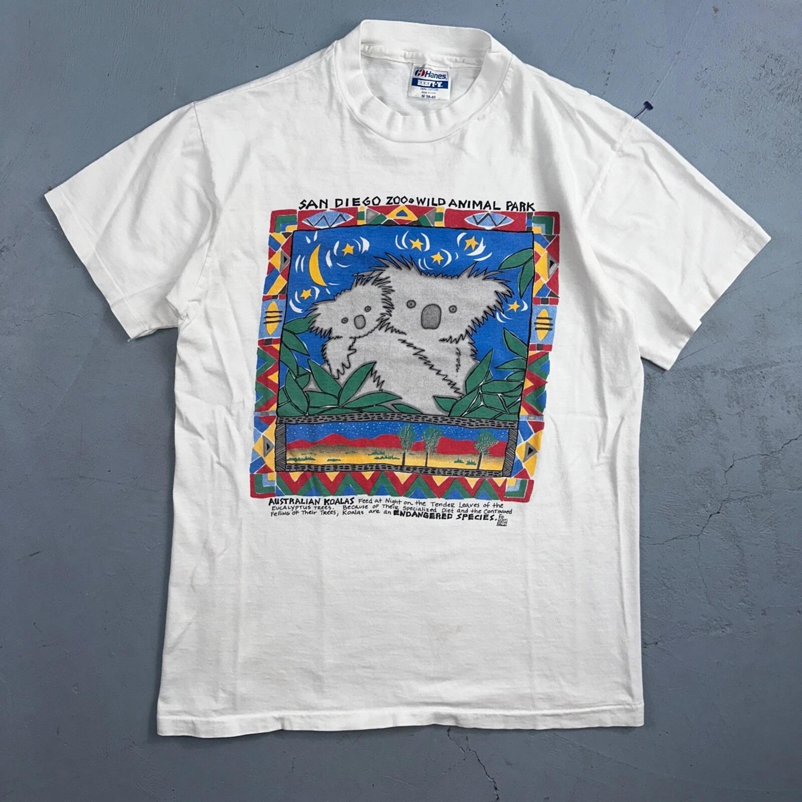 San Diego Zoo VTG T Shirt Koala Hanes Beefy Single Stitch California Graphic 80s 3XL