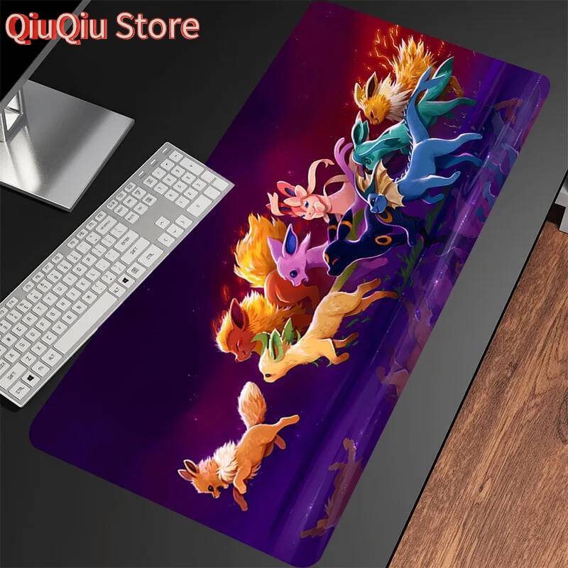Kawaii kočka Stolní podložka Velká Eevee Anime Podložka pod myš Herní příslušenství Podložka pod myš Vodotěsná Gumová Podložky na notebook Rozšířený Stolní koberec