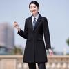 Toluoman Women's Padded Black Mid-Length Wool Blend Coat