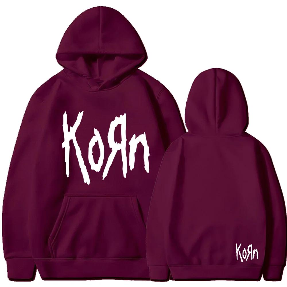 Korn Rock Band Letter Hoodie Men Women Hip Hop Harajuku Hoodies Leisure High Street Sweatshirt Autumn Winter Unisex Sweatshirts