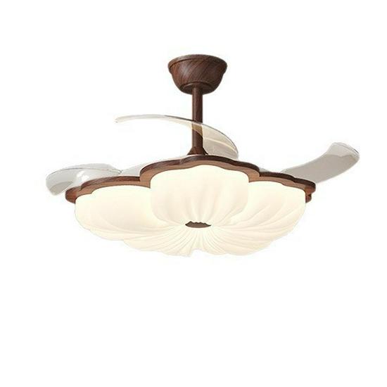 Retro French Creamy Ceiling Fan Light for Living Room, Dining Room, and Children's Bedroom