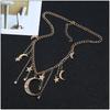 Star Moon Tassel Pendant Necklace - Inlaid Diamond Choker Clavicle Chain