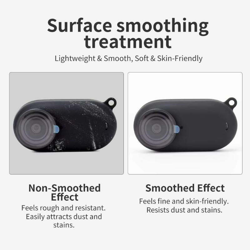 Flexible Silicone Protective Case For 360 GO3 Action Camera Includes Lens Cap And Slip Proof Lanyard Full Set For Outdoor