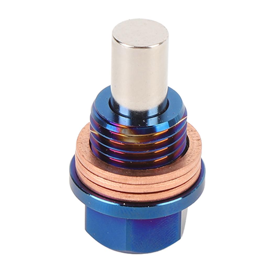 Magnetic Oil Drain Plug M14 X 1.5 Ti Alloy Engine Oil Sump Drain Nut Bolt with 3 Gaskets for Vehicle