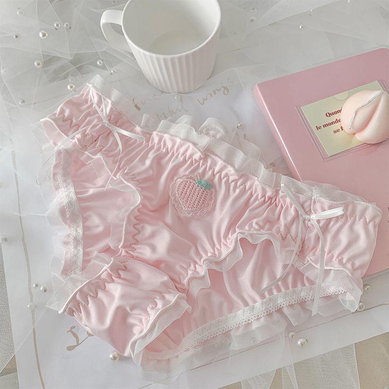 First Love Peach Island Japanese-Style Sweet White Women's Triangle Panties