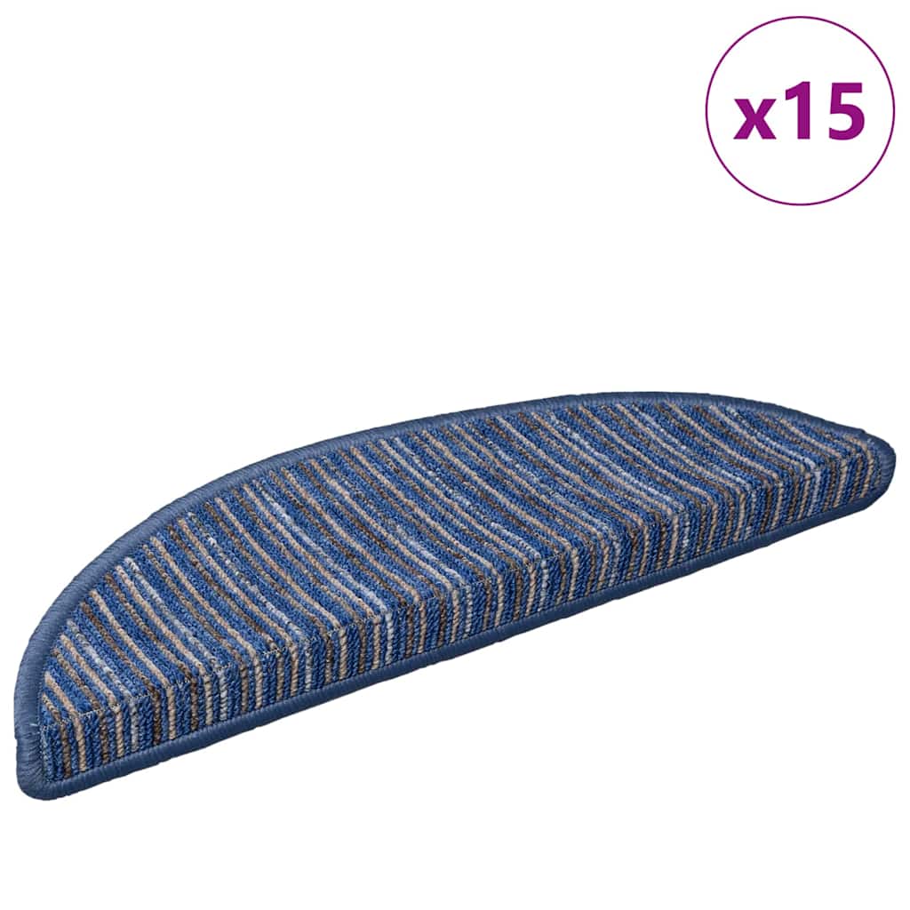 Self Adhesive Stair Treads 15 Pcs Blue 56 X 17 X 3 Cm