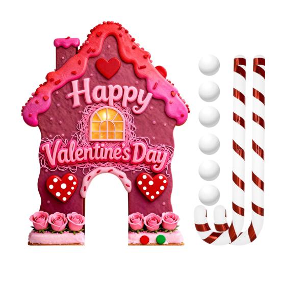 Zencefilli Kurabiye Şeker Baston Sevgililer Günü Golf Oyunu Seti İç Mekan Aile Partisi Ev Ofis Eğlencesi İçin Sopalı ve 6 Toplu Mini Golf Sahası