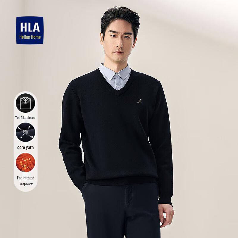 

HLA Men s Faux Two-Piece Knit Sweater L