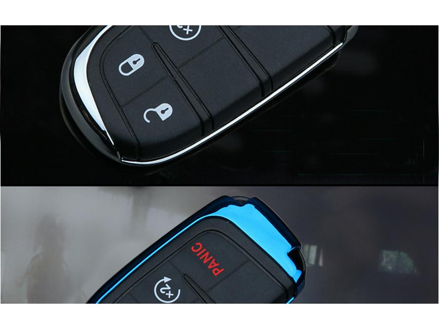 TPU Key Case for Jeep Cherokee, Renegade, Compass, and Dodge - Car Key Protective Cover