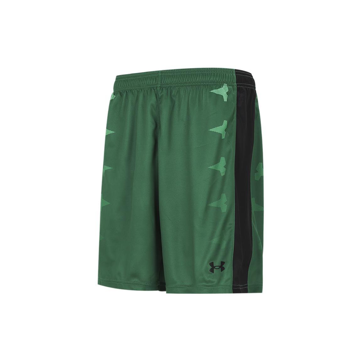 Under Armour Basketball Shorts Men s Green Moderate Straight Fit Pants 21500206-305 S