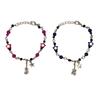 2Pcs Guitar Star Charm Bracelet Simple Beaded Bracelet Statement Jewelry Adjustable Wristband Couple Accessories