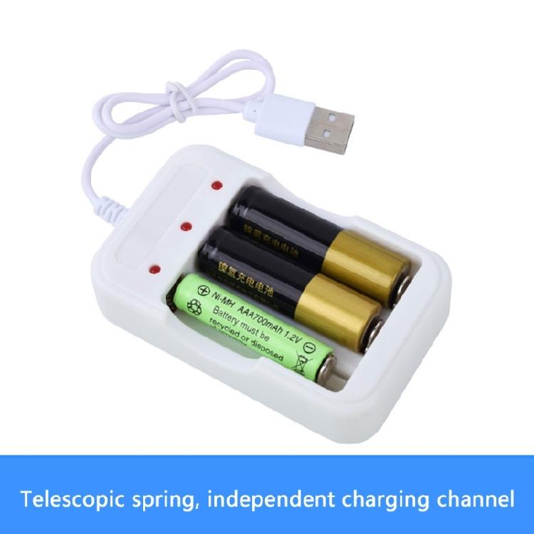Efficient 3 Slot Charger Adapter Battery Charging Dock Station for AA/3A Rechargeable Batteries with Enhanceing Safety