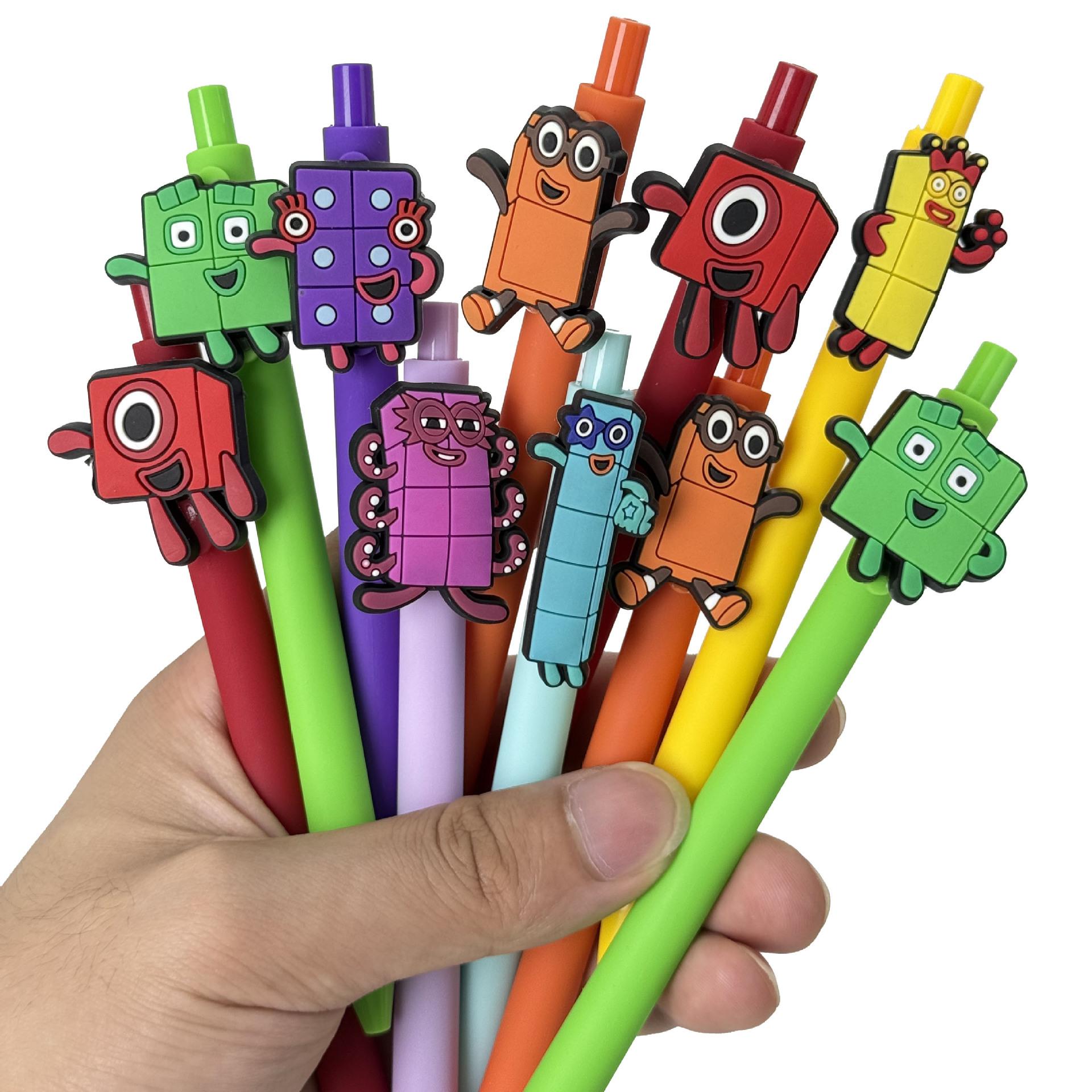 

12Pcs Building Block-Shaped Ballpoint Pen, Cute Number Building Block Pen, with Black Ink, Fun Creative Writing Tool, Novelty Stationery for Students, Random style 12Pcs