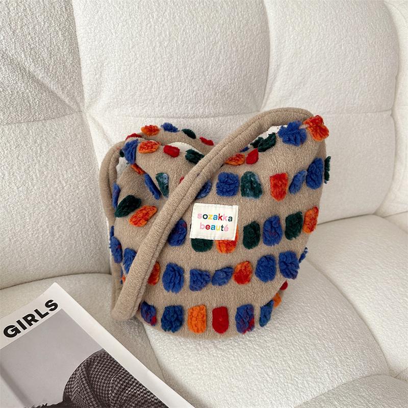 

Плюшевая сумка-ведро, женская сумка, сумка через плечо, портативная сумка через плечо, сумка для хранения покупок big size