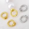 18K Gold Plated Brass Twist Circle Connectors for Jewelry Bracelet End Connector Bead End Cap with Hole Jewelry Finding Supplies