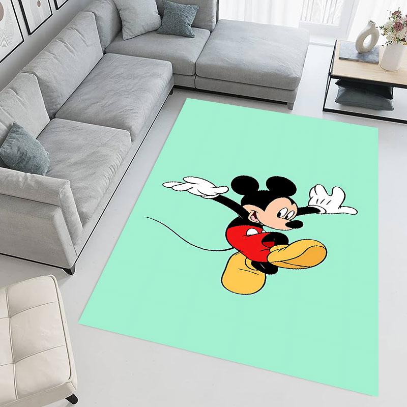 Mickey Mouse cartoon print rug, non-slip and stain-resistant floor protection rug, home décor.