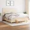 3137018 vidaXL Bed Base with Mattress Cream 180x200 Cm Fabric